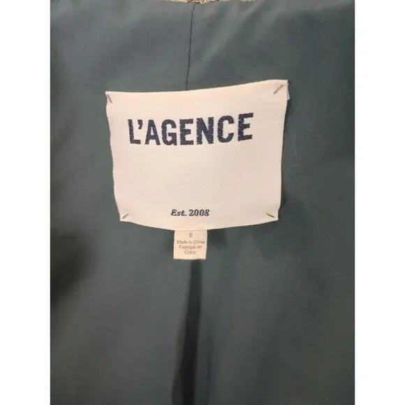 L'Agence Women's Green Olive Brooke Double-breasted Crop Blazer Size 2